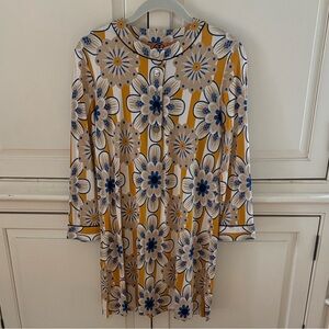 Tori Burch Yellow Floral Dress/Tunic 8 -EUC